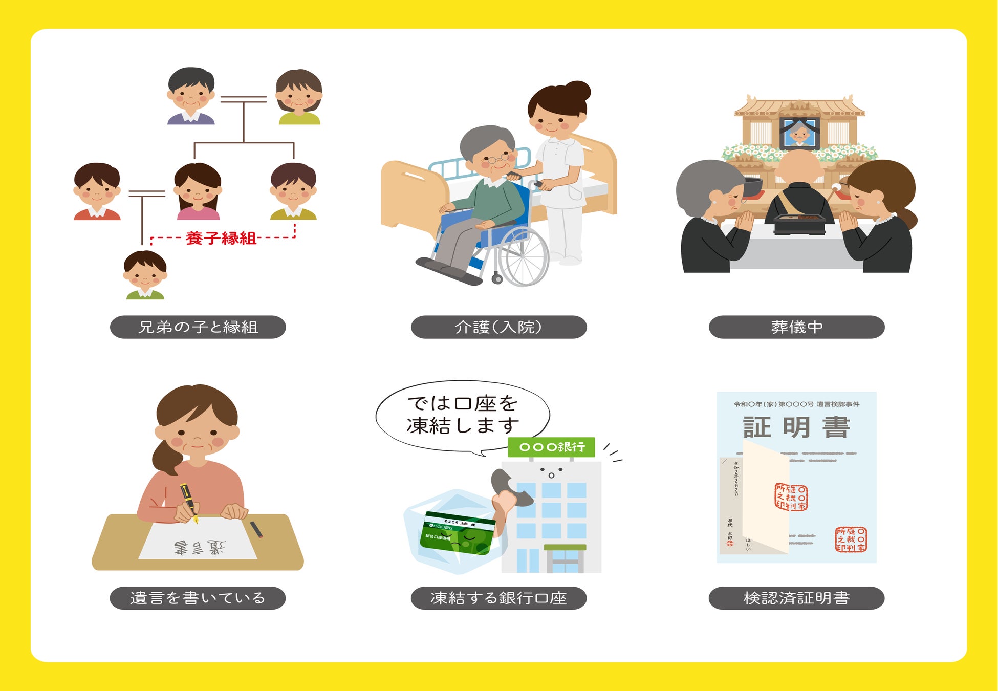 新しいフリー素材 相続に特化したイラストの無料提供を開始 遺産相続手続まごころ代行センター G1行政書士法人のプレスリリース